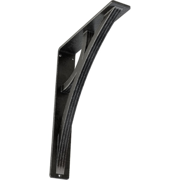 Ekena Millwork Galveston Wrought Iron Bracket, (Triple center brace), Antiqued Pewter 2"W x 10"D x 12"H BKTM02X10X12TGLAPW - main